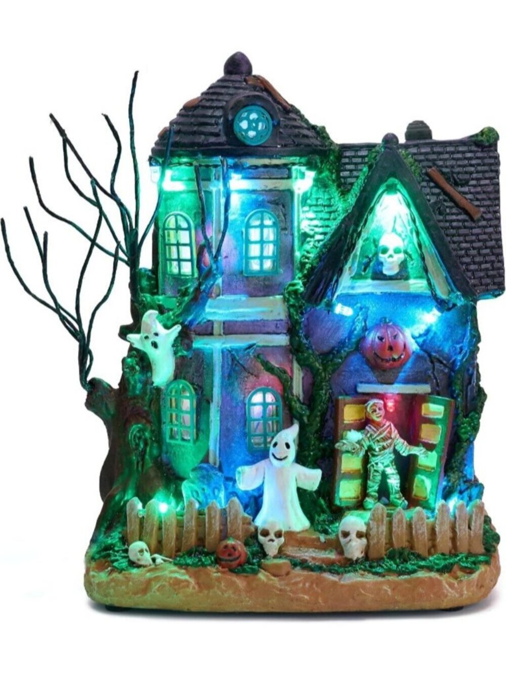 Halloween Village for Home Decor Medium Lighted with Music and Colorful Lights
